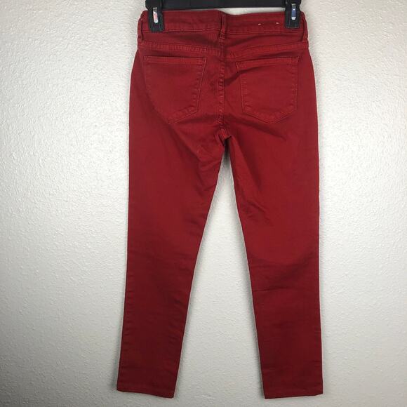 Club Monaco Cropped Red Colored Denim Skinny Jeans - Picture 5 of 7